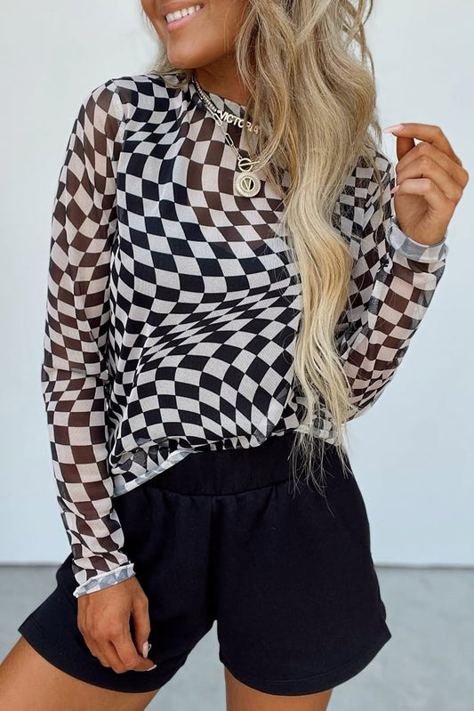 B&W Checkered mesh top