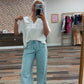 Blue Studded Side Slit Jeans