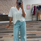 Blue Studded Side Slit Jeans