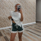 lace trim activewear shorts - pink, green + navy!