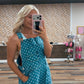 OVERSIZED POLKA DOT DENIM OVERALLS