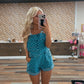 OVERSIZED POLKA DOT DENIM OVERALLS