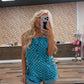 OVERSIZED POLKA DOT DENIM OVERALLS