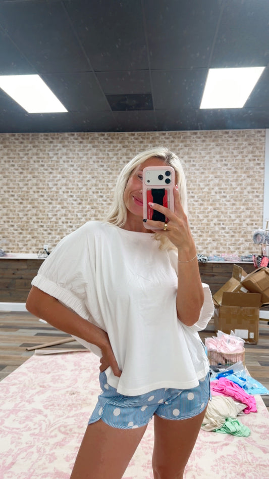 Oversized Elastic Cuff Top