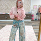 Digitally Printed Patchwork Denim Pants