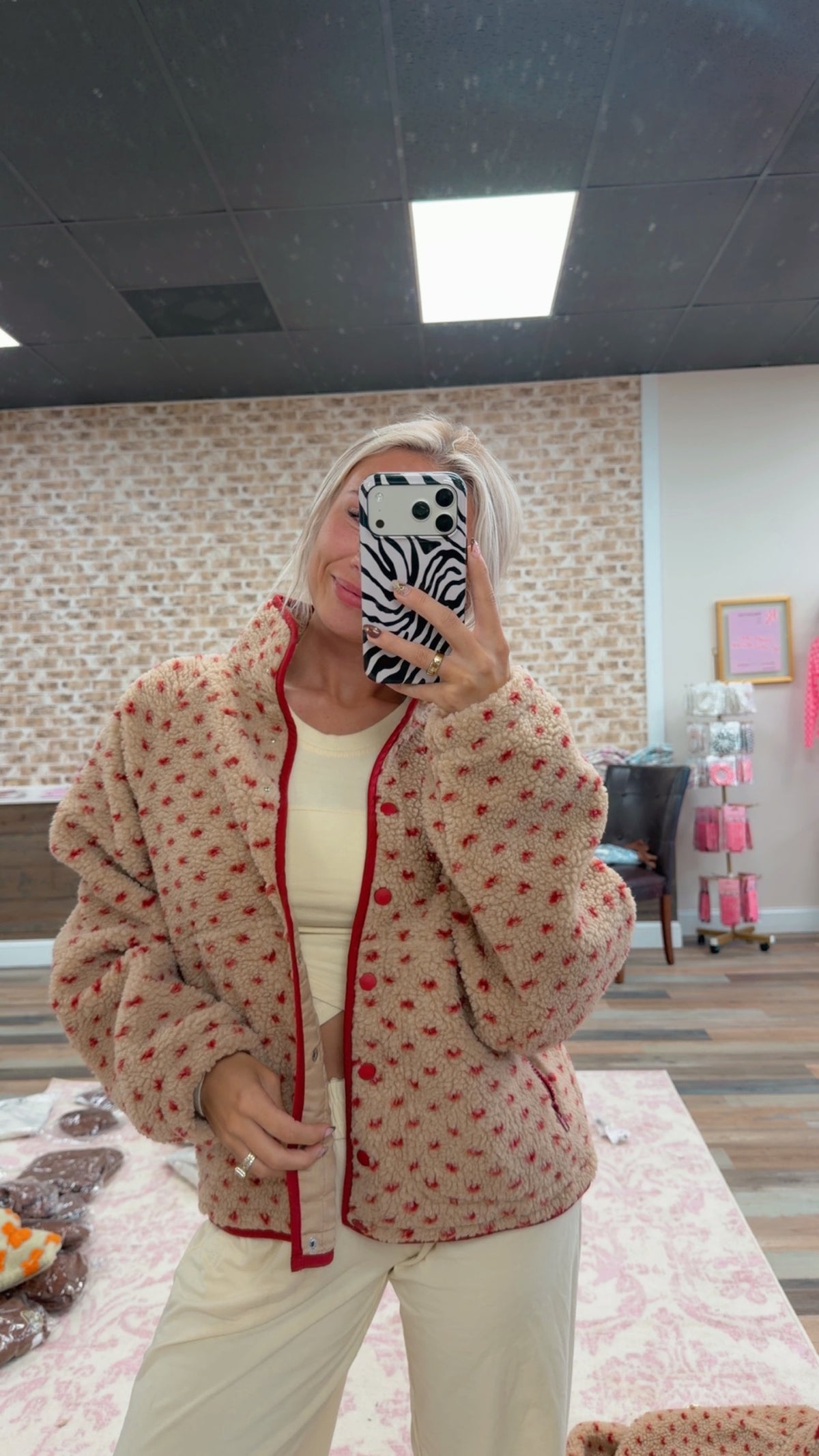 fern dot sherpa jacket