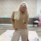 plaid chestnut pants with tie sides