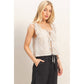 Embroidered Gingham Tie Front Top