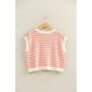 Striped Sleeveless Crew Neck Top
