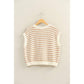 Striped Sleeveless Crew Neck Top