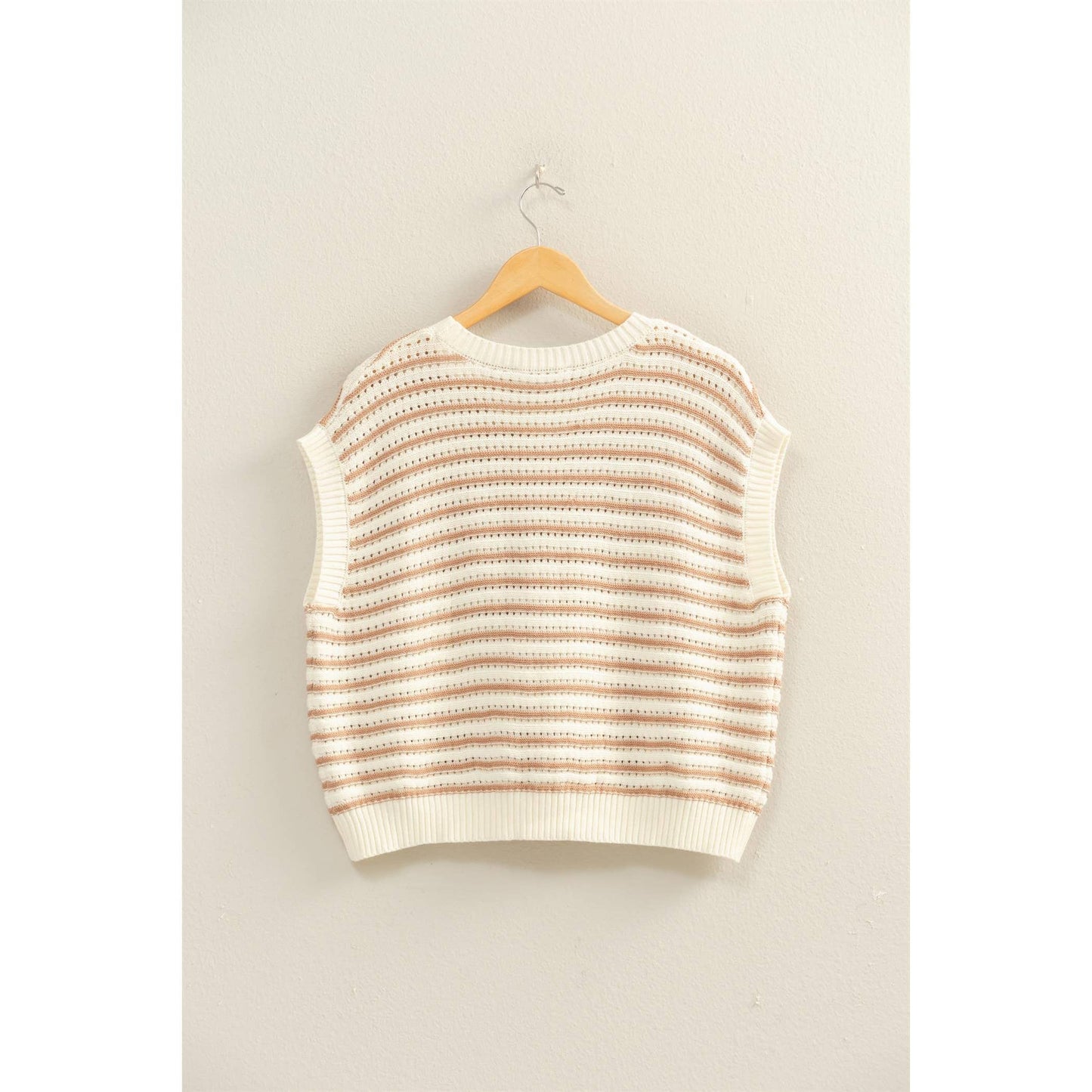 Striped Sleeveless Crew Neck Top