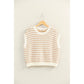 Striped Sleeveless Crew Neck Top