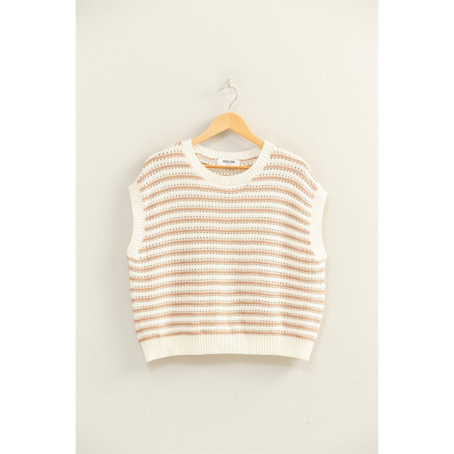 Striped Sleeveless Crew Neck Top