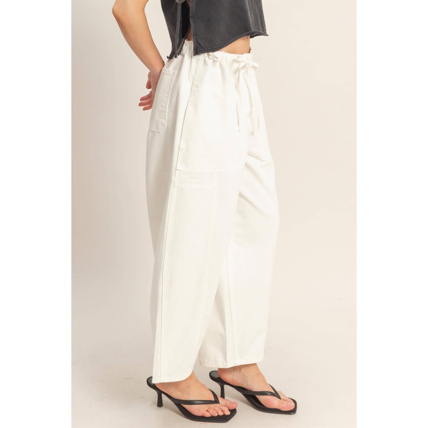 White Wide Pants