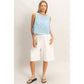 Sleeveless Textured Eyelet Top With Side Straps