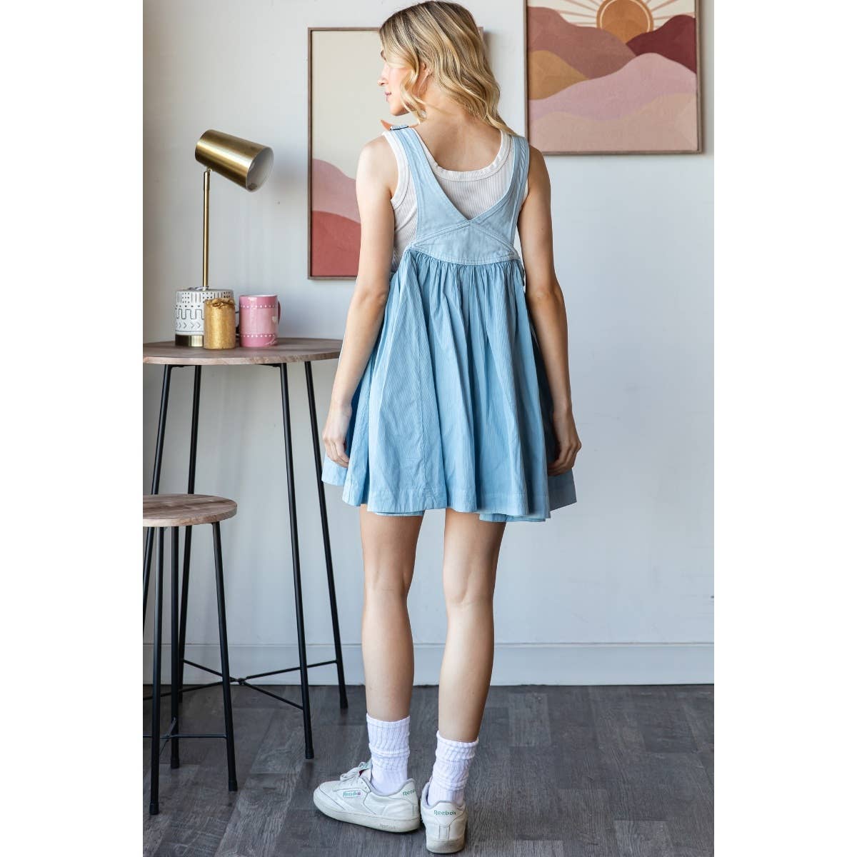 Woven Mini Flair Overall Dress
